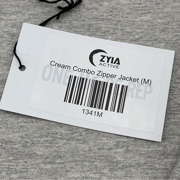 Zyia Active Jacket Medium Women Cream Combo Full Zip Long Sleeve Athletic New - Picture 8 of 11